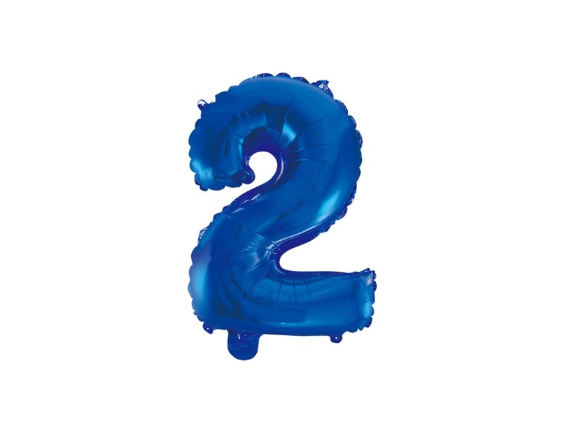 Foliennummer Ballon 2 Blau, 41 Cm