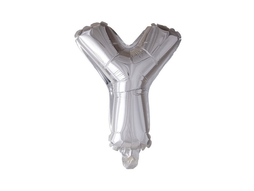 Folie-Ballon Buchstabe Y Silber 41 Cm