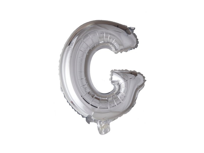 Folienballon Buchstabe G, Silber 41 Cm
