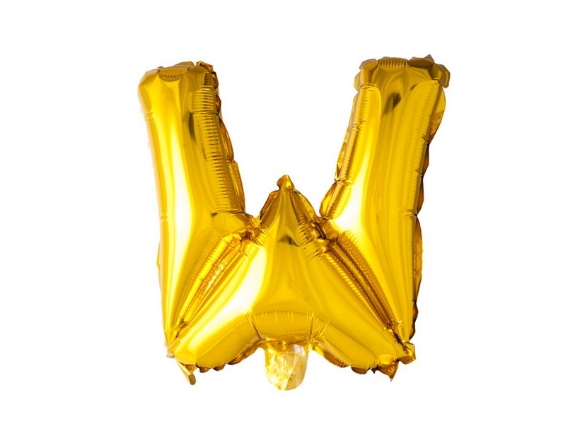 Folie Ballon W, Guld 41 Cm