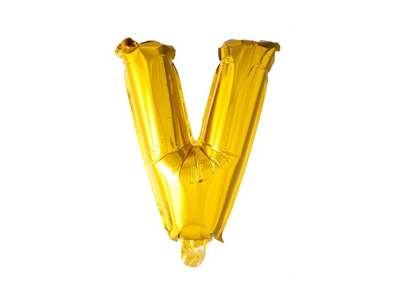 Folie Ballon V, Guld 41 Cm