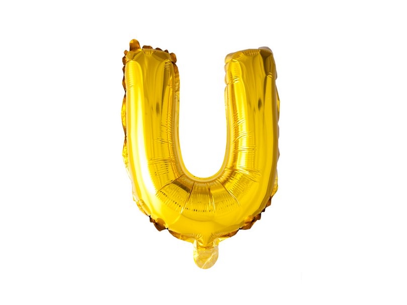 Folie Ballon U, Guld 41 Cm