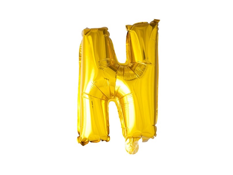 Folieballon Buchstabe N, Gold 41 Cm