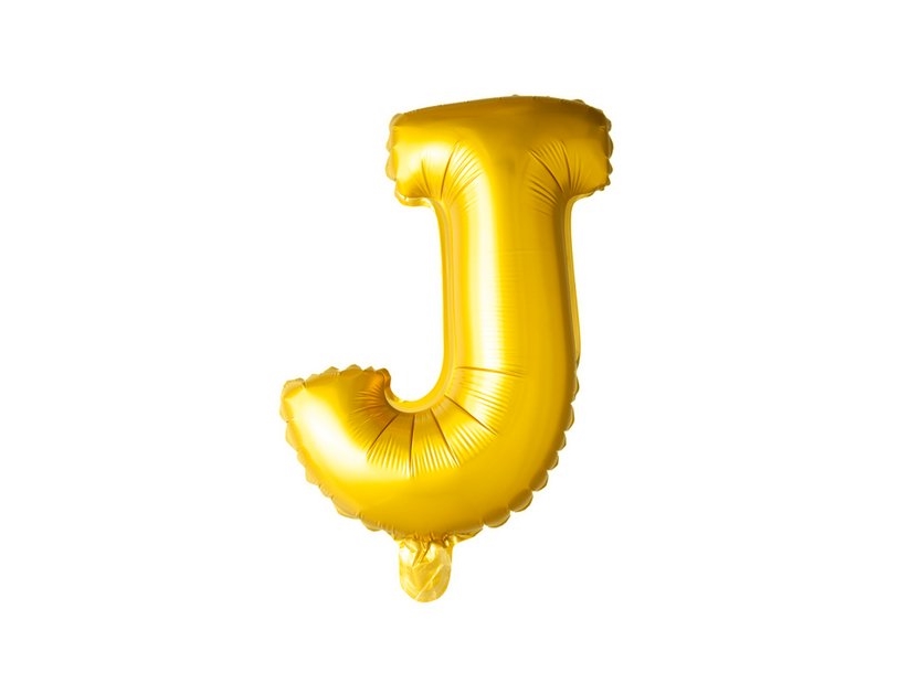 Folie-Ballon Buchstabe J, Gold 41 Cm