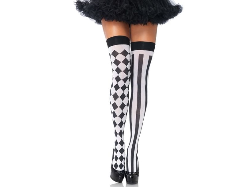 Harlequin stockings, sort og hvid