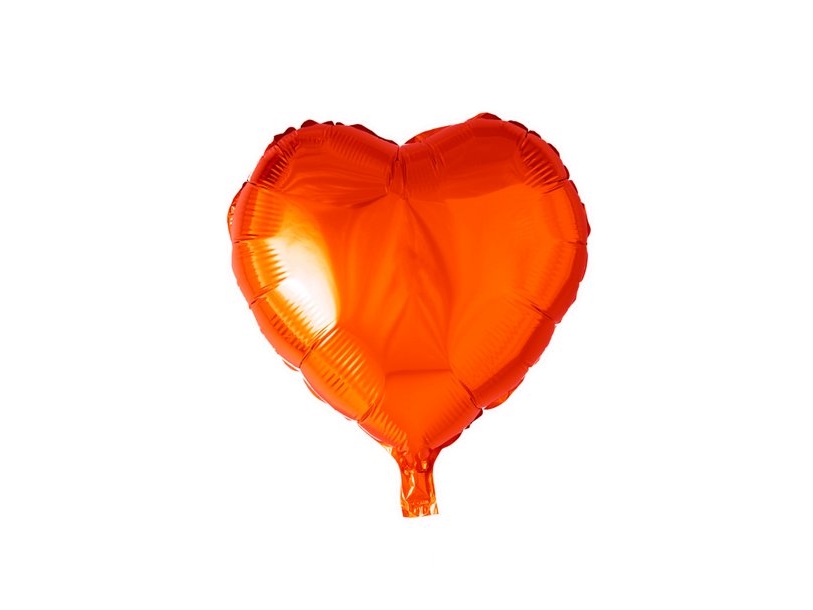 Orange Folieballon, Hjerte