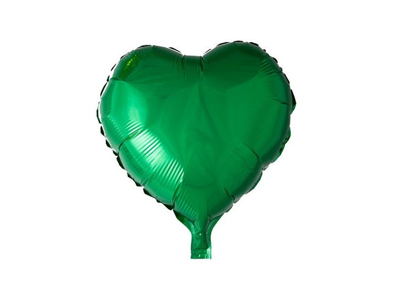 Grüner Folienballon, Herz
