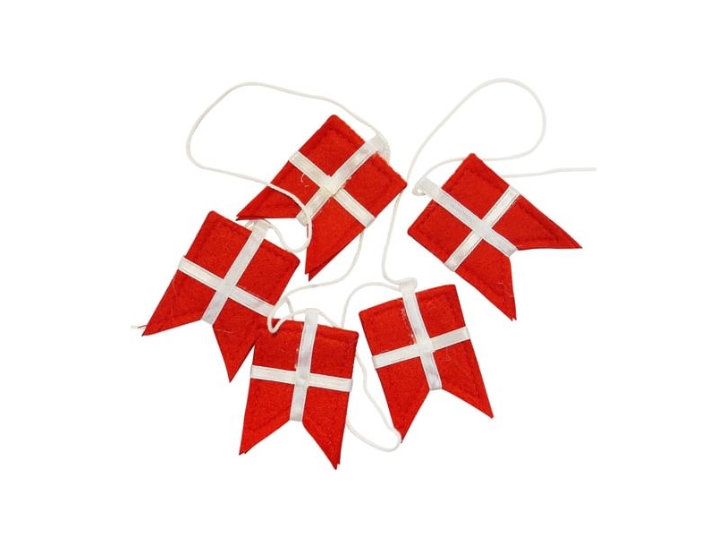 Dansk Flag Guirlande, 2 M
