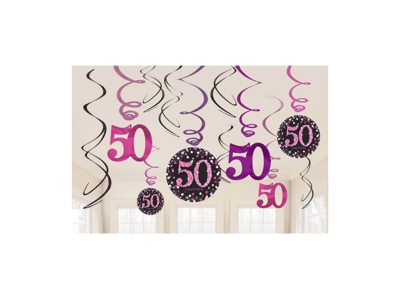 Deckenspiralen 50 Jahre Pink Sparkling