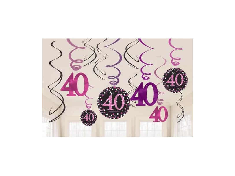 Deckenspiralen 40 Jahre Pink Sparkling