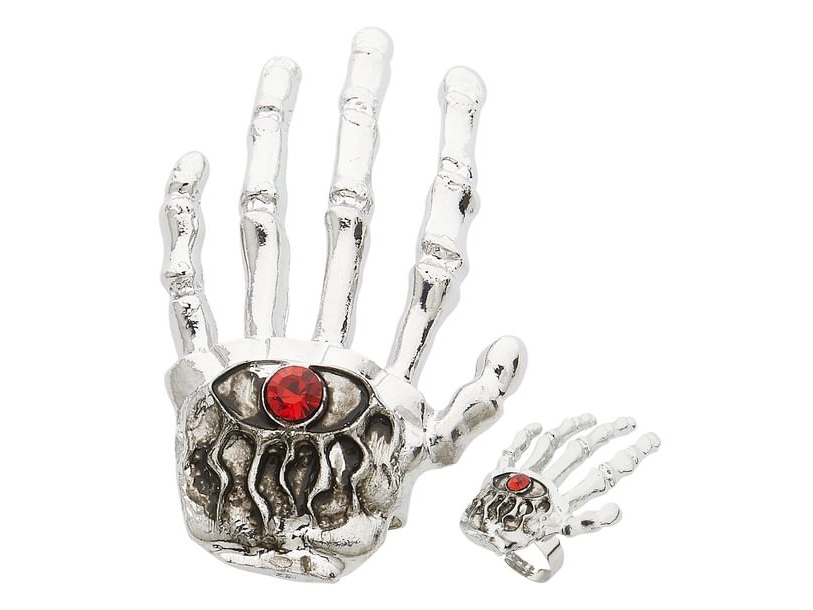 Skelett Hand Auf Finger Ring