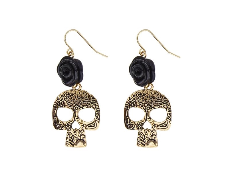 Totenkopf-Ohrringe Aus Gold