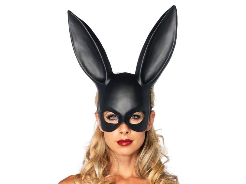 Leg Avenue Black Bondage Bunny Mask