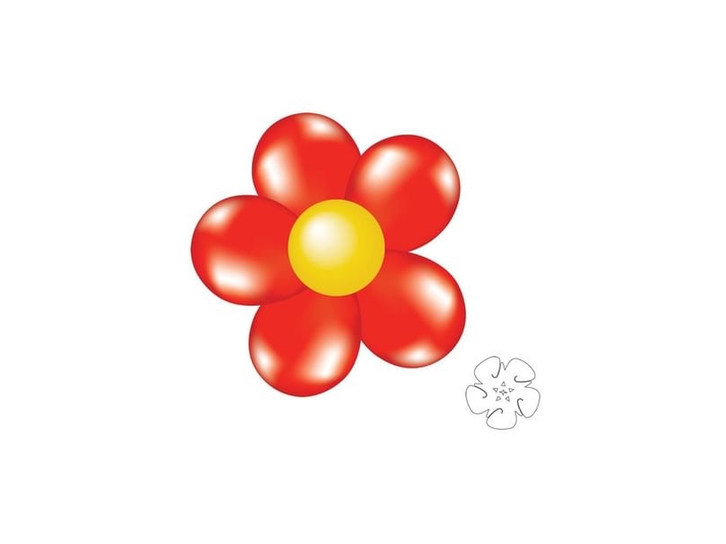 Ballonclips Blume, 6 Stk