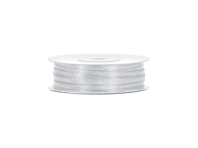 Silver satinband 3 mm | Skola & Hobby - Festdekorera - Ballonger | GameStuff
