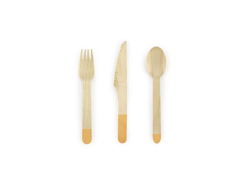 Einwegbesteck Aus Holz, Pfirsich