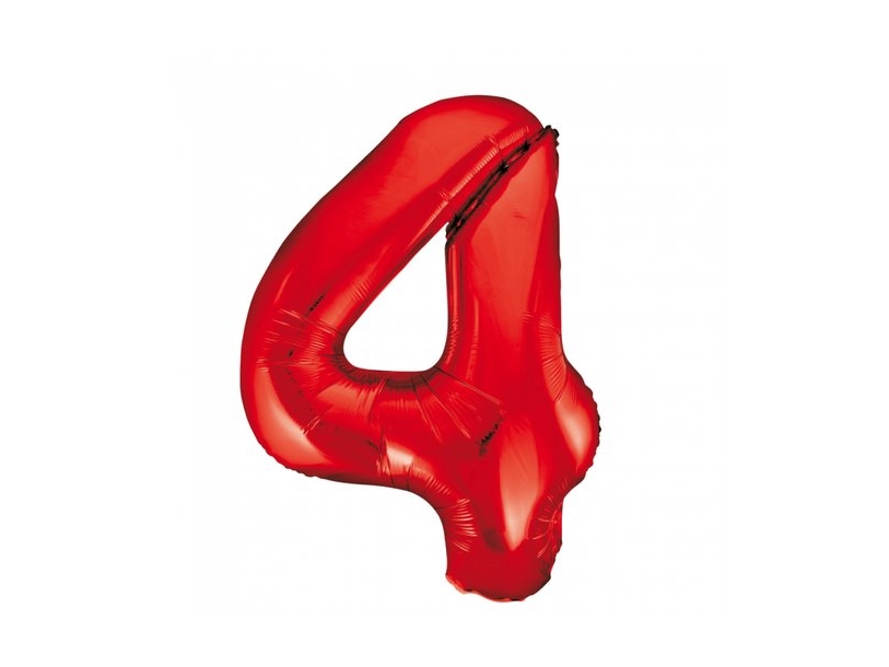 Folienballon Rot 4, 86 Cm