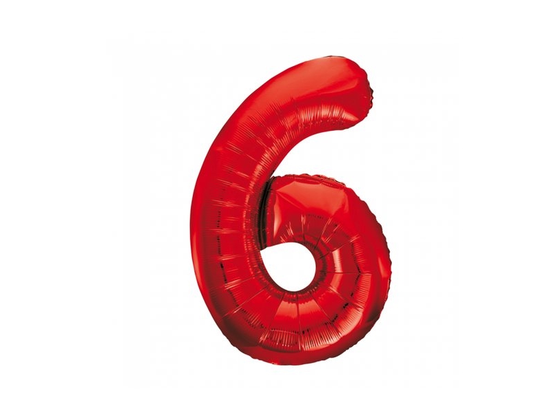 Folienballon Rot 6, 86 Cm