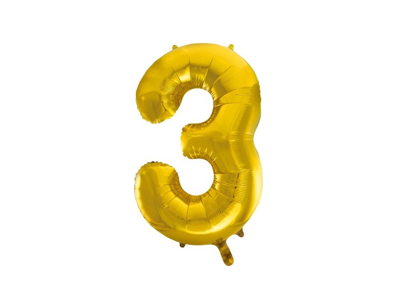 Folienballon Gold 3, 86 Cm