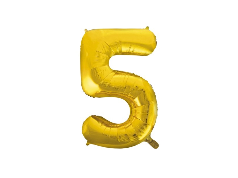 Folienballon Gold 5, 86 Cm