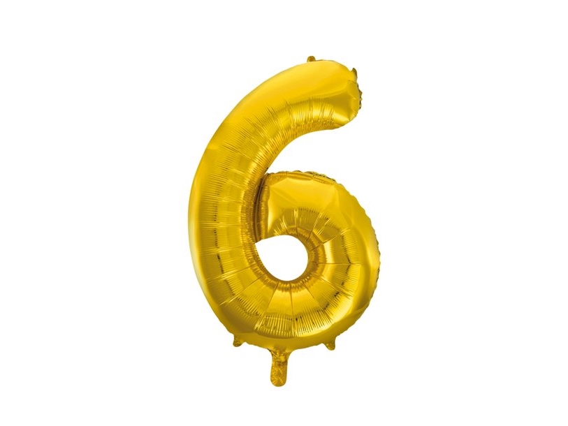 Folienballon Gold 6, 86 Cm