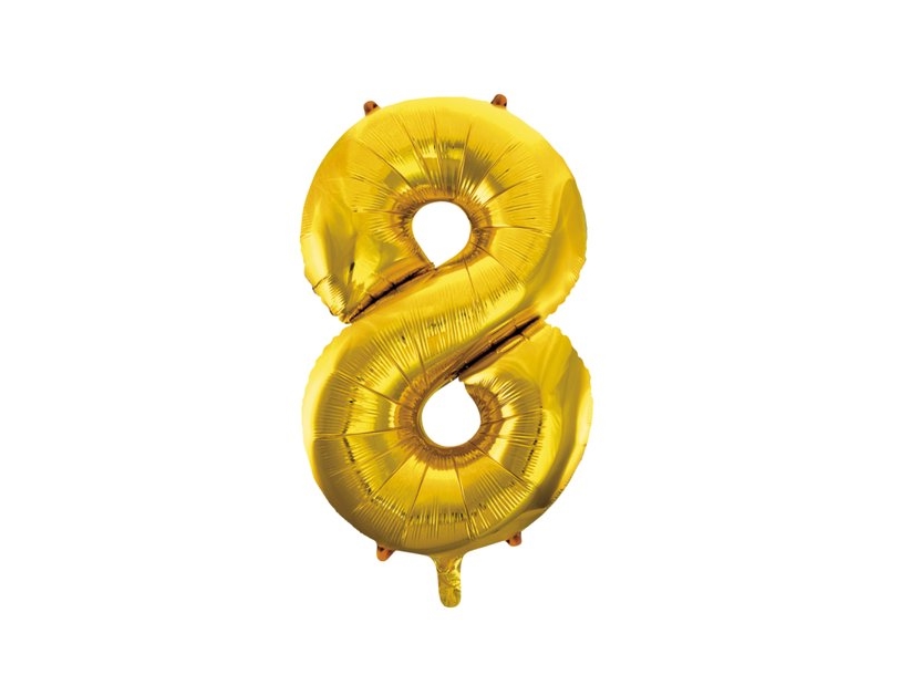 Folienballon Gold 8, 86 Cm