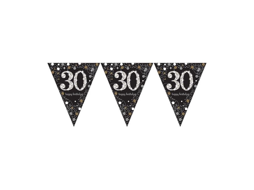 Amscan 9900567, Bunting Banner, Folie, Schwarz, Braun, Weiß, Geburtstag, 215 Mm, 3962 Mm