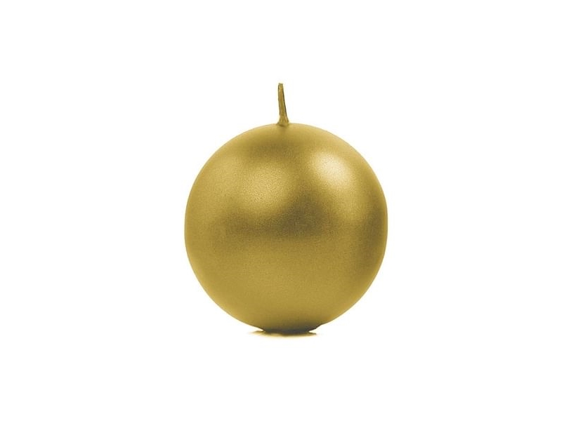 Gold Kugel Kerze, 8 Cm