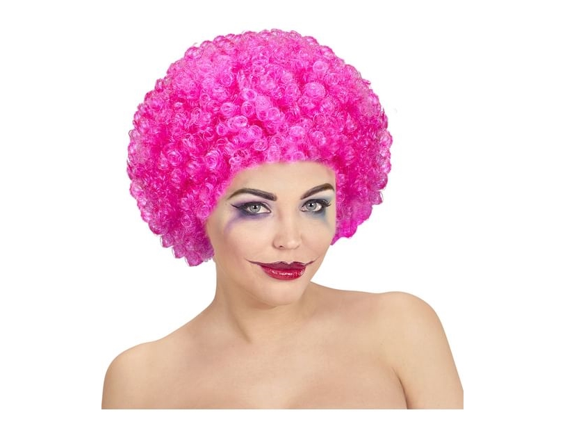 Rosa Afro-Perücke