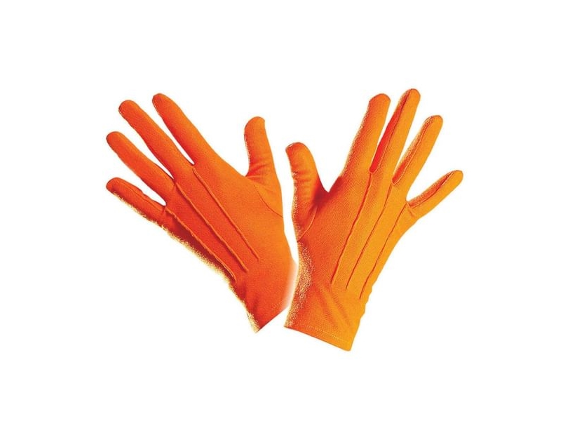 Orangefarbene Kurze Handschuhe