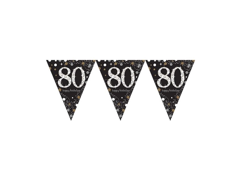 Wimpelgirlande 80 Jahre Sparkling