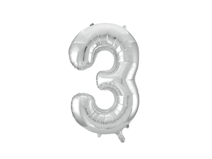 Folienballon Silber 3, 86 Cm