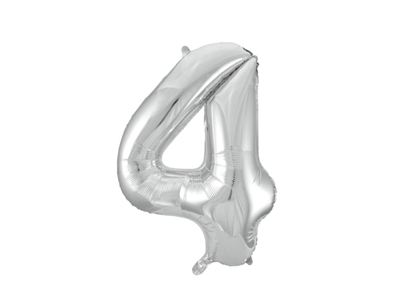 Folienballon Silber 4, 86 Cm