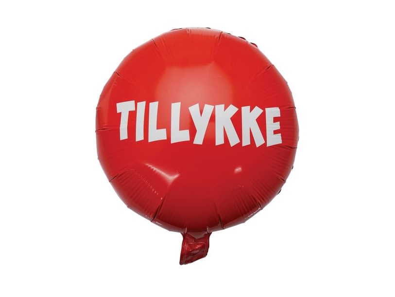 Folieballon rød Tillykke 35 cm