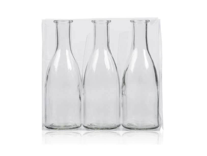 Klare Glasflasker, 18,5 Cm