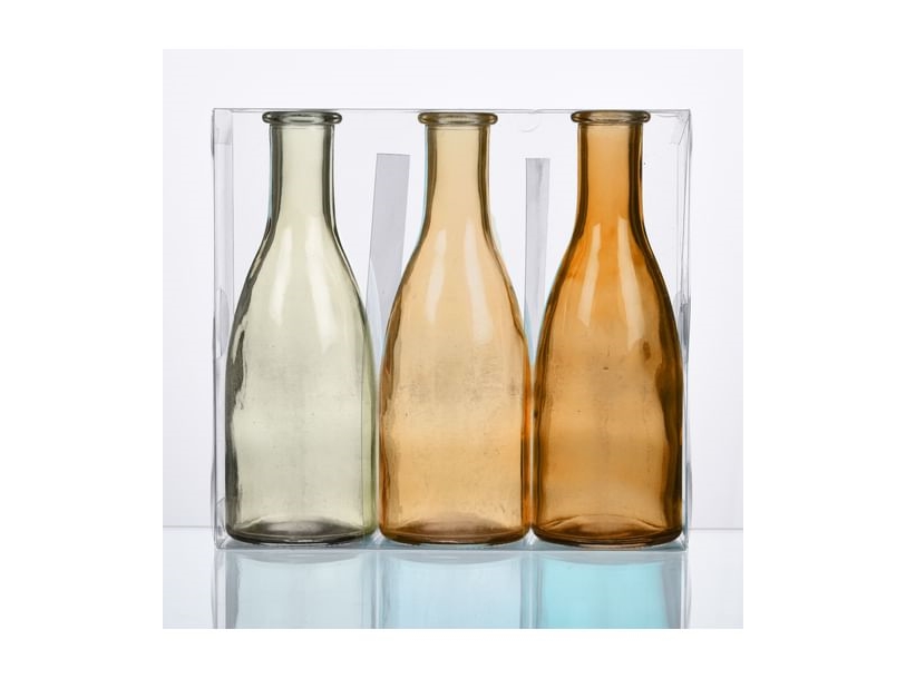 Gule Glasflasker, 18,5 Cm