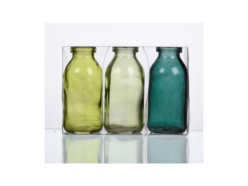 Grønne Glasflasker, 10,5 Cm.