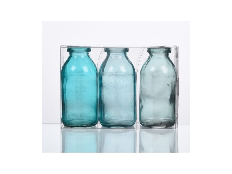 Blå Glasflasker, 10,5 Cm
