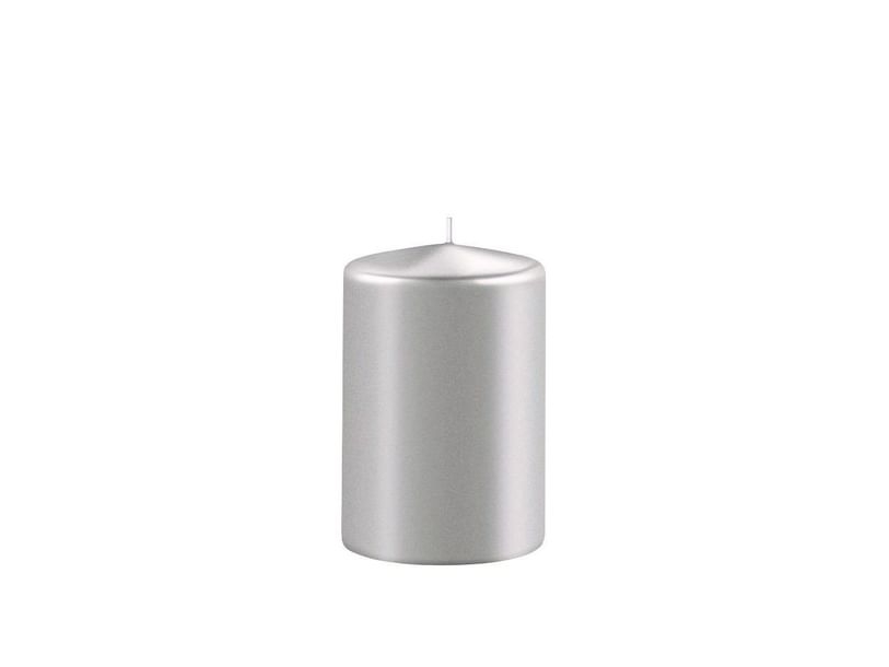 Block Kerze Metall Silber, 5X7 Cm