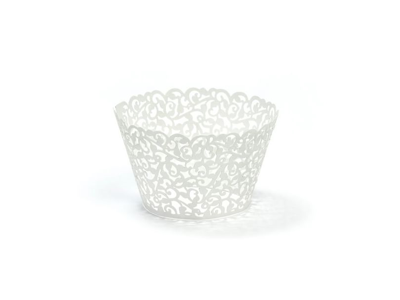 Cupcake Wrappers Hvid Lace - 10-pak