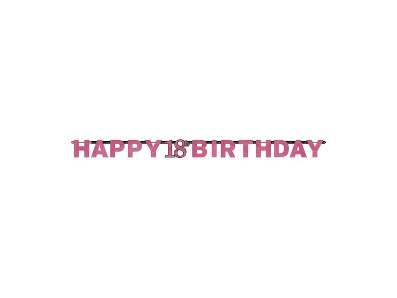 Buchstabenbanner 18 Jahre Pink Sparkling