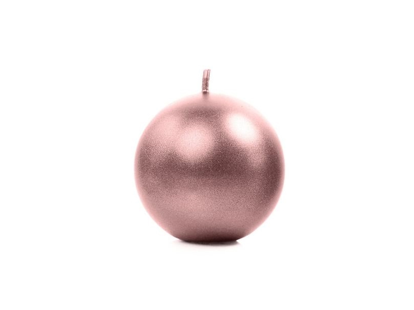 Rose Gold Kuglelys, 8 Cm