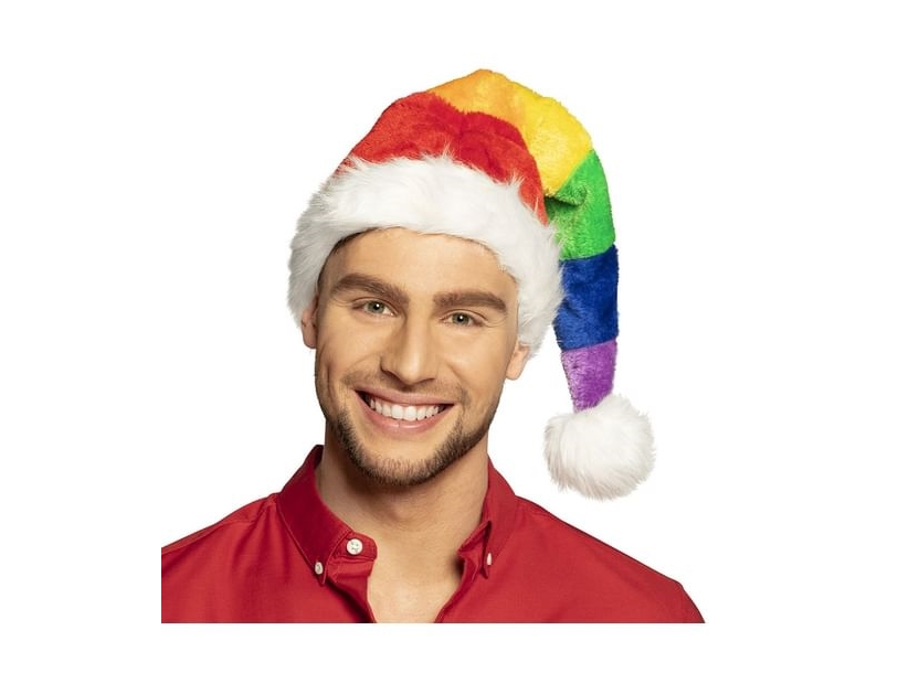 Regenbogen Weihnachtsmannmütze
