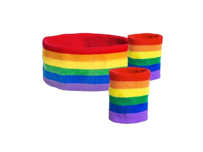 Regenbogen-Schweißbänder-Set