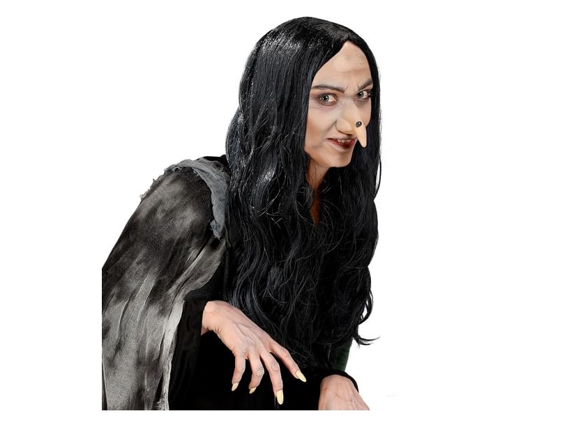 Schwarze Hexenperücke Amelia