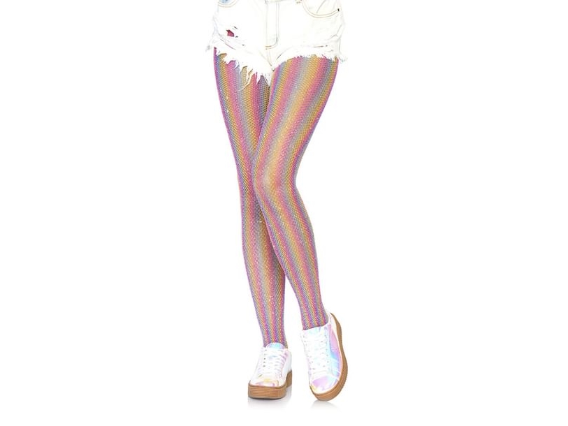 Regenbogen-Netzstrumpfhose