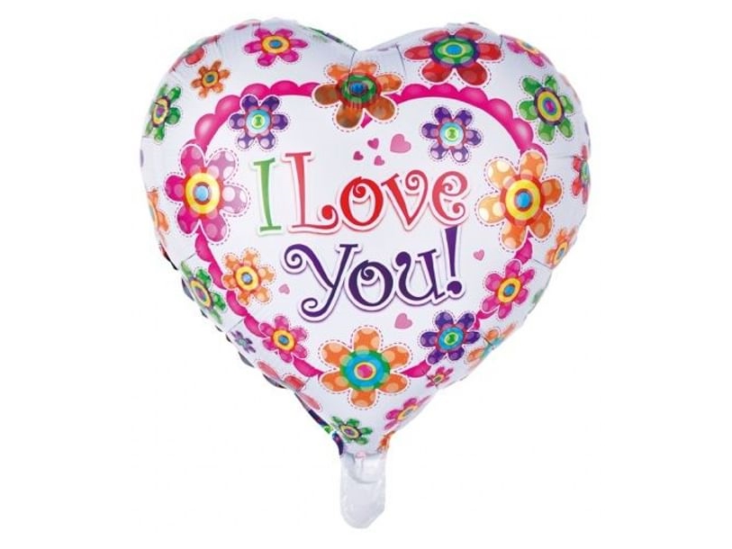 Folienballon Herz Mit Blumen