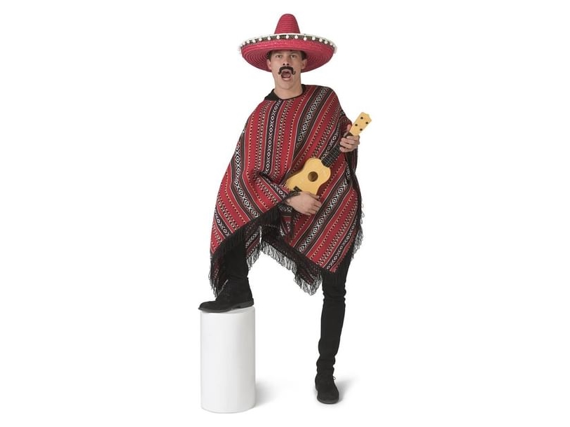 Poncho Rot Schwarz