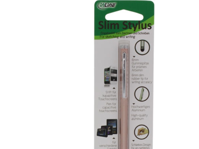 Inline Stylus, Stift Für Touchscreens Von Smartphone Und Tablet, Rose, Pink, Aluminium, 9 G, 6 Mm, 1 Stück(E), 49 Mm