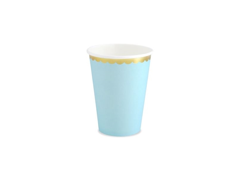 Hellblauer Pappbecher Mit Goldrand